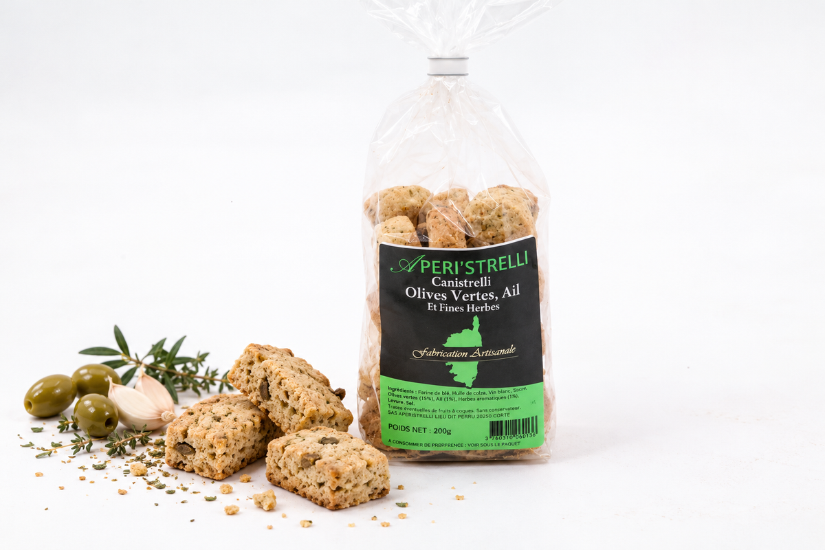 Canistrelli Olives Vertes, Ail et Fines Herbes