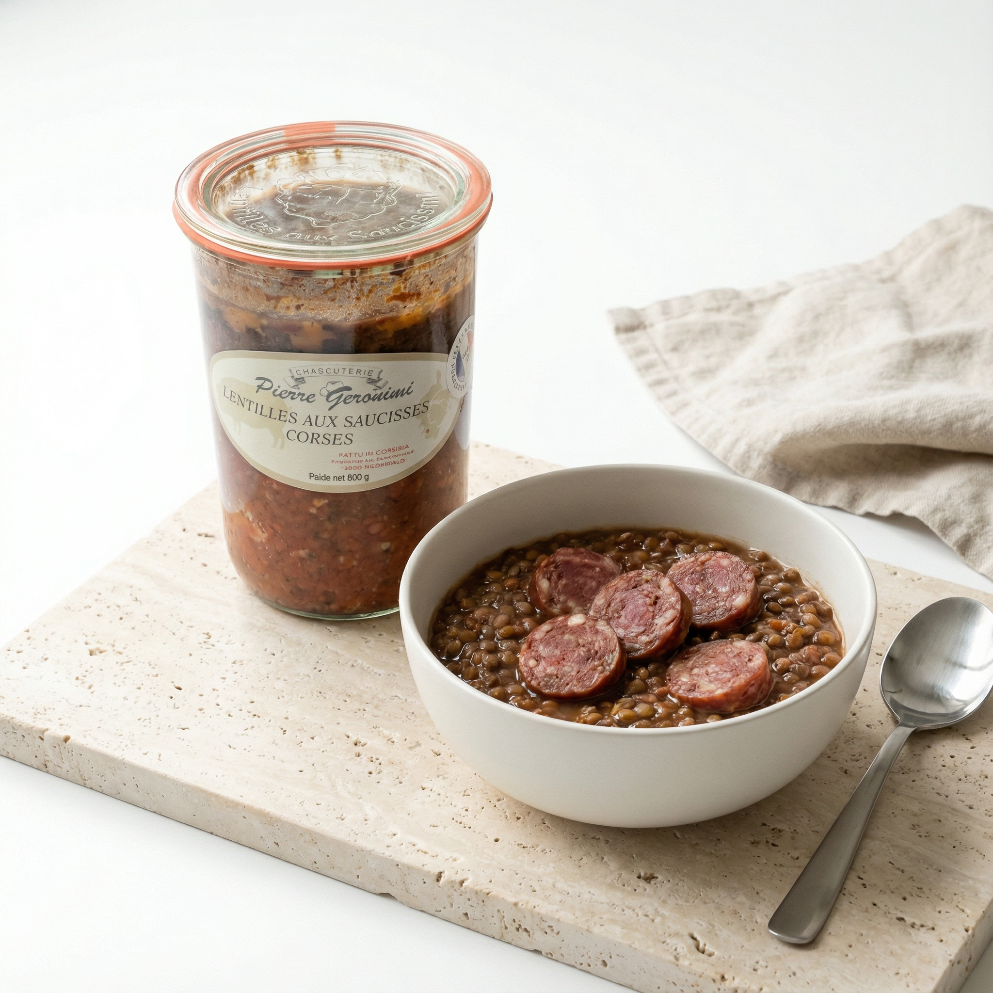 Lentilles aux Saucisses Corses